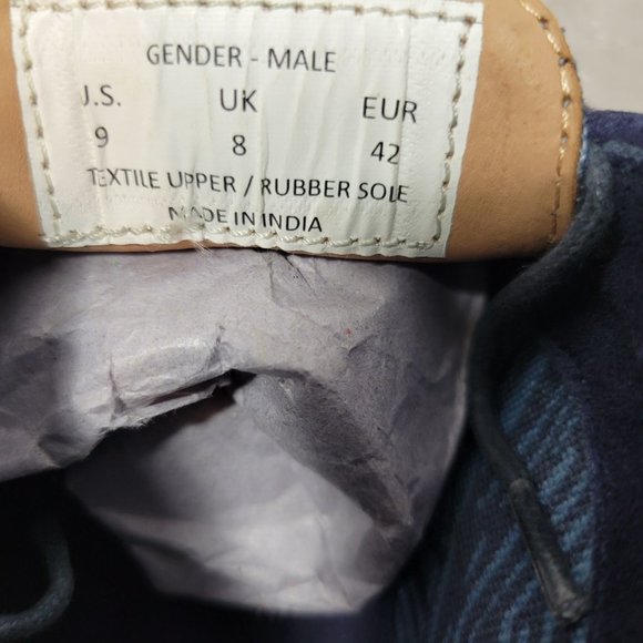 Michael Bastian Men's Size US 9 Fashion Blue Leaf Canvas Stitchout Chukka Boots. - Picture 10 of 10